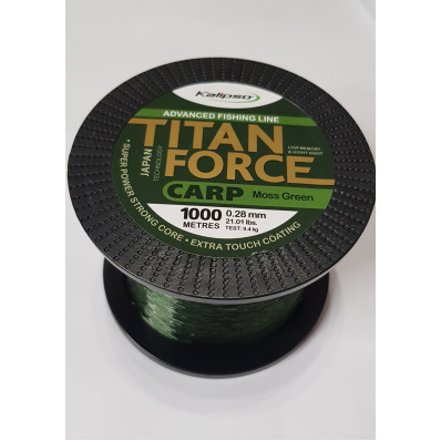 Леска Kalipso Titan Force Carp moss Green1000м 0.28мм